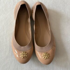Tory Burch Nude Patent Ballet Flats